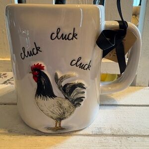 Rae Dunn White Rooster Cluck Mug